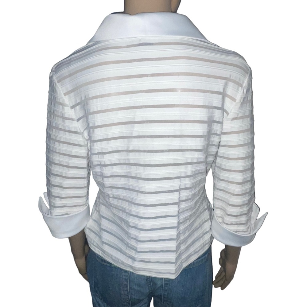 Js Collections Sheer Stripe Zippered Top - image 4